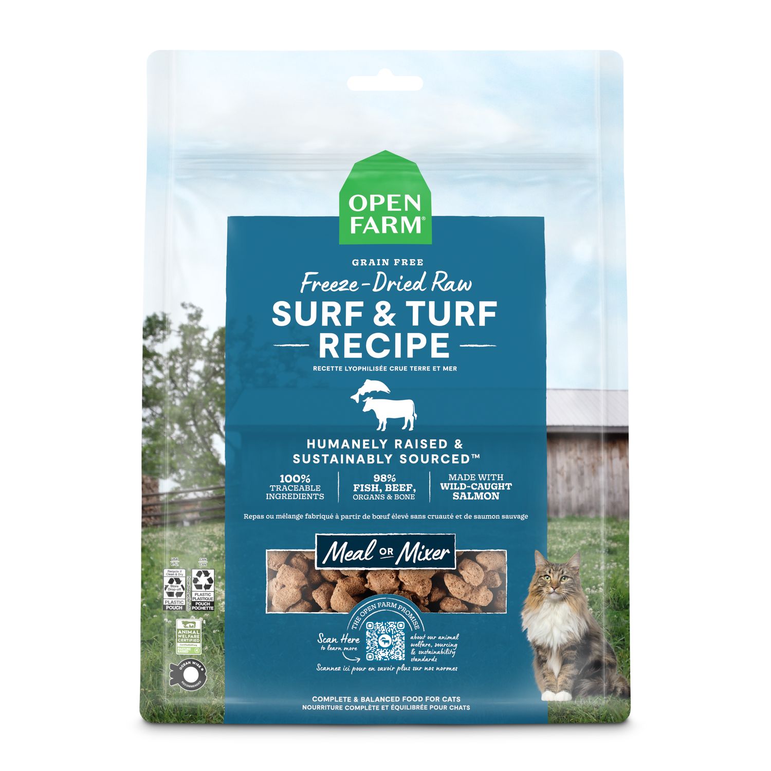 Open Farm Freeze-Dried Raw Morsels Surf &amp; Turf Recipe Cat Food 3.5oz