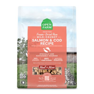 Open Farm Freeze-Dried Raw Morsels Salmon &amp; Cod Recipe Cat Food 3.5oz
