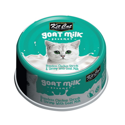 Kit Cat goat milk gourmet Boneless Chicken Shreds &amp; Shrimp with Goat Milk Wet Cat Food 70g