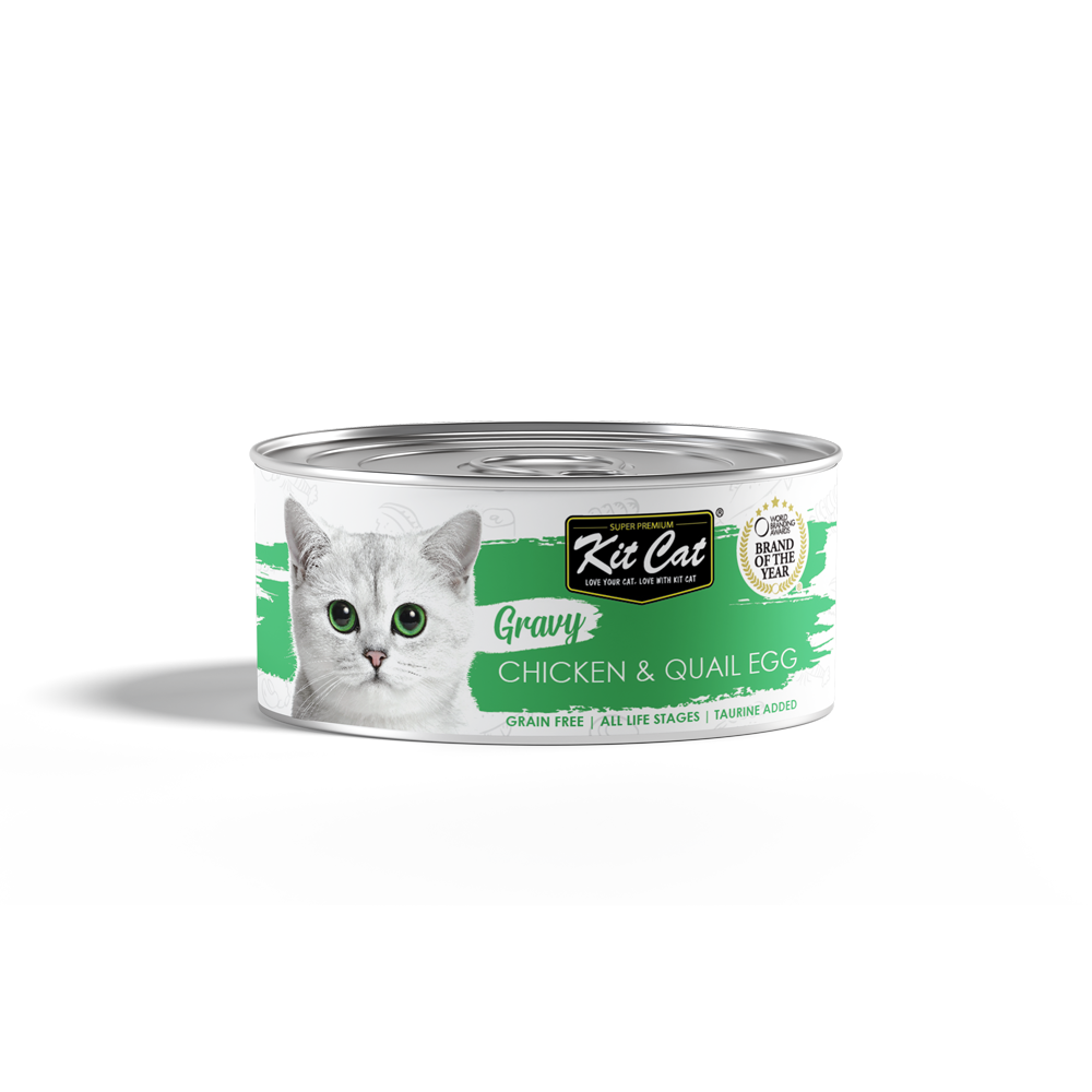 Kit Cat Gravy Series Chicken &amp; Quail Egg Wet Cat Food 70gm