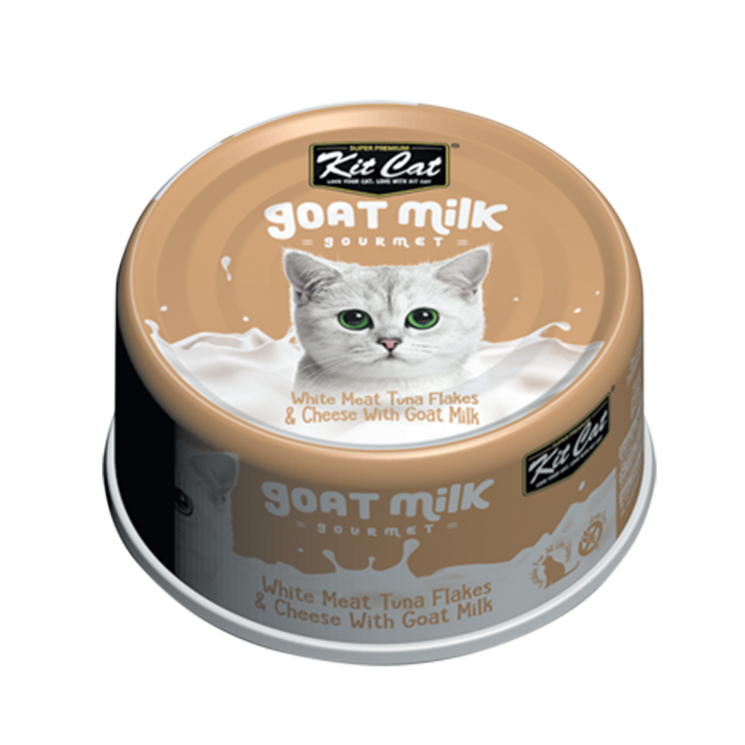 Kit Cat goat milk gourmet White Meat Tuna Flakes &amp; Cheese with Goat Milk Wet Cat Food 70gm