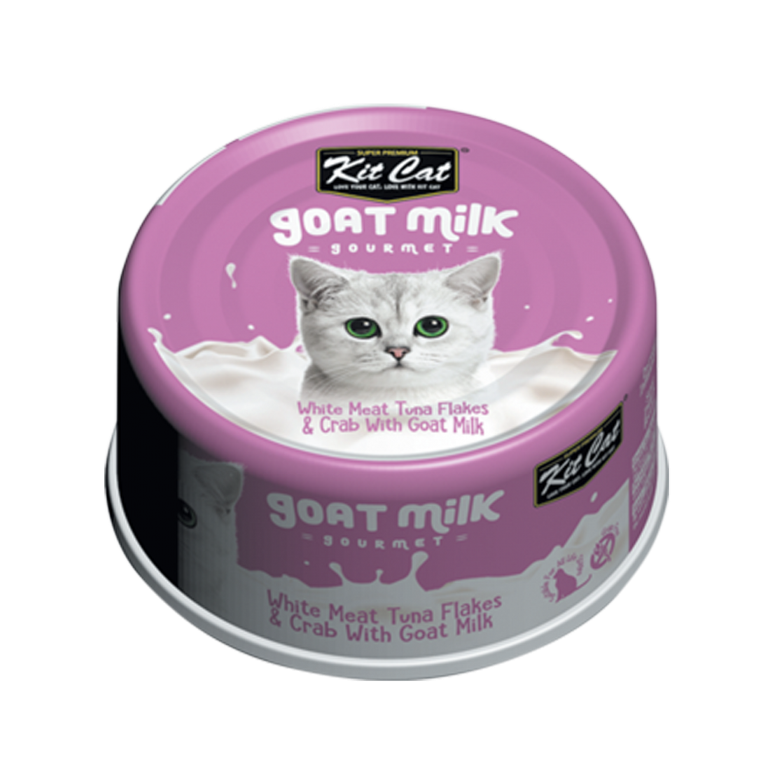 Kit Cat goat milk gourmet White Meat Tuna Flakes &amp; Crab with Goat Milk Wet Cat Food 70gm