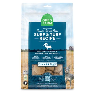 Open Farm Freeze-Dried Raw Patties Surf &amp; Turf Recipe Dog Food