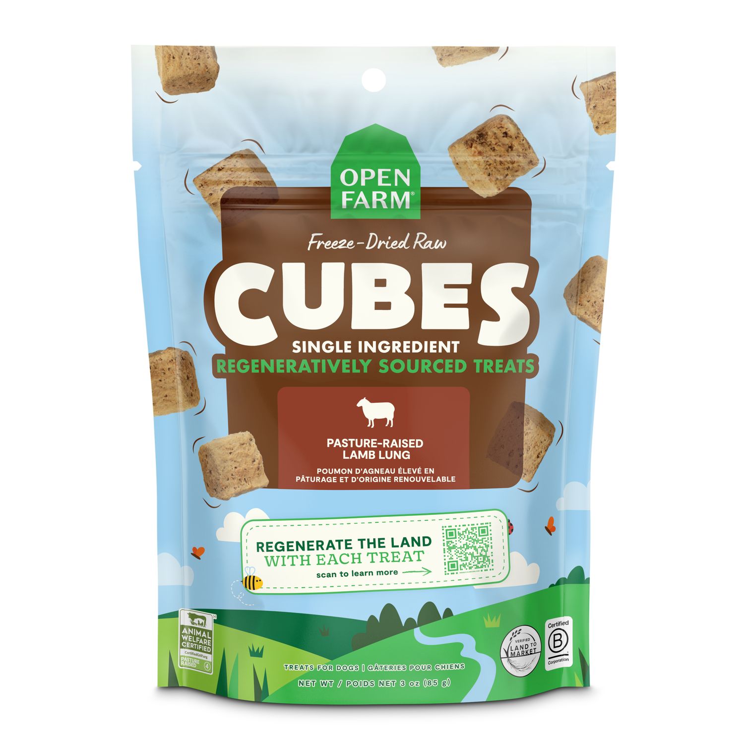 Open Farm Freeze-Dried Raw Regeneratively Sourced Lamb Lung Treat Lamb Lung 3oz