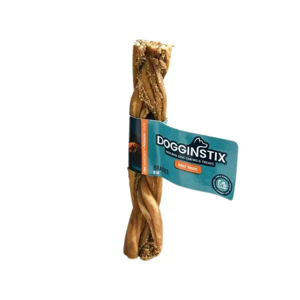 DOGGINSTIX Braided Beef Tripe Natural Dog Chews 6&quot;