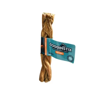 DOGGINSTIX Braided Beef Tripe Natural Dog Chews 6&quot;