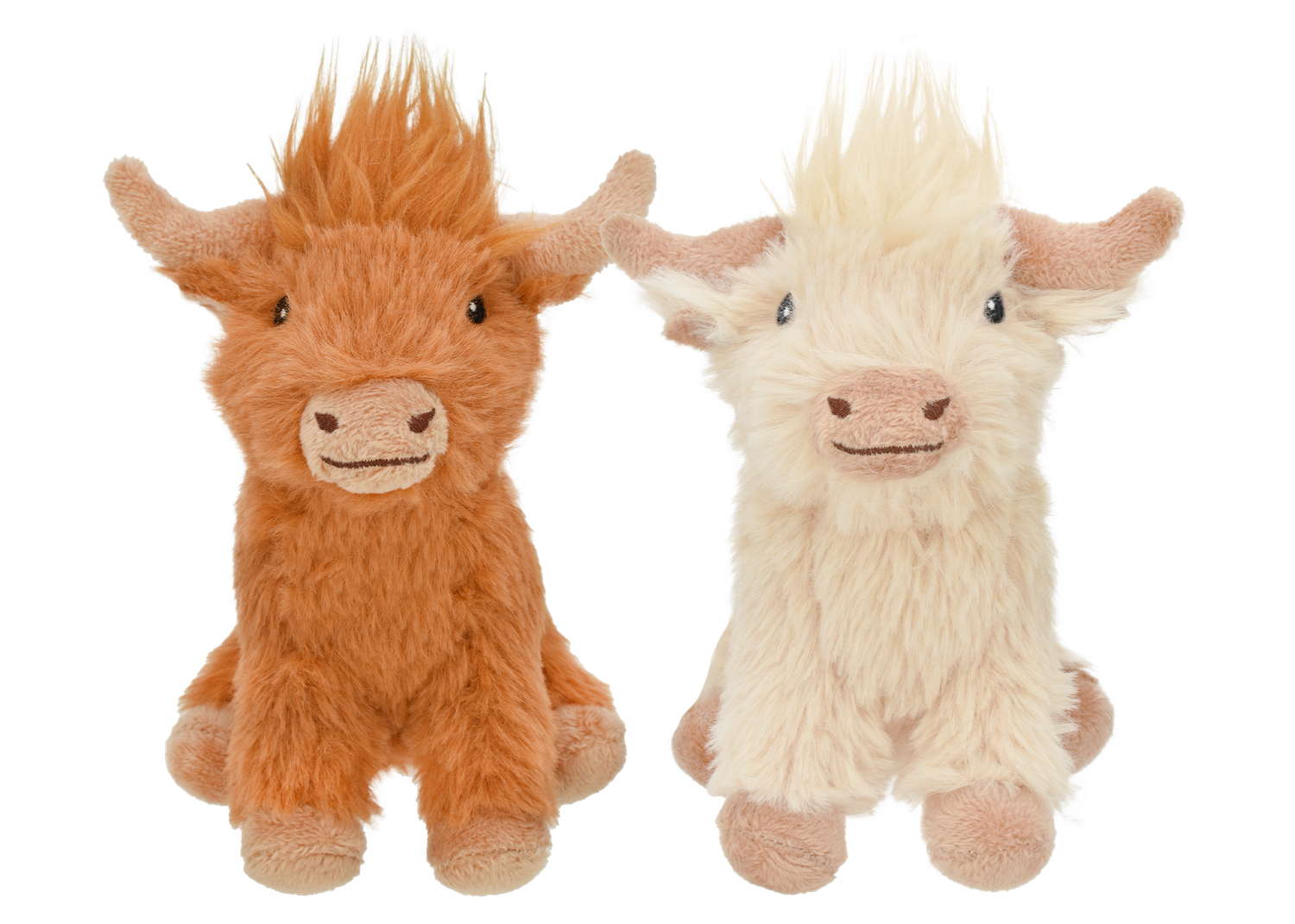 Highland Cow Dog Toy Assorted Colours (Brown/Cream) 