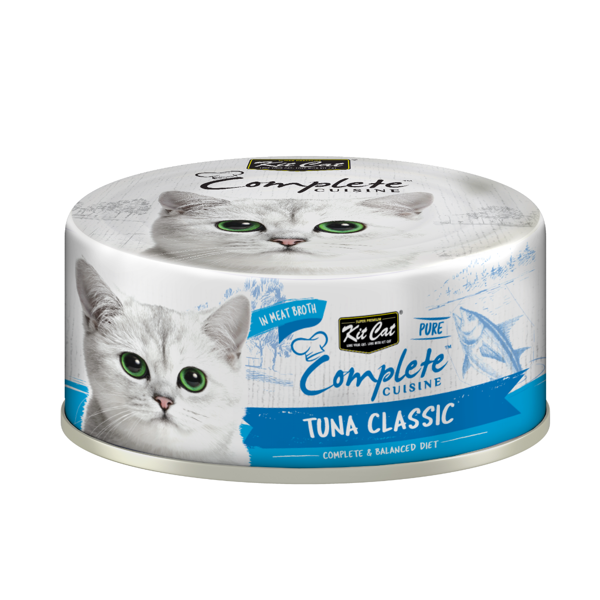 Kit Cat Complete Cuisine Pure Tuna Classic in Broth Wet Cat Food 70gm