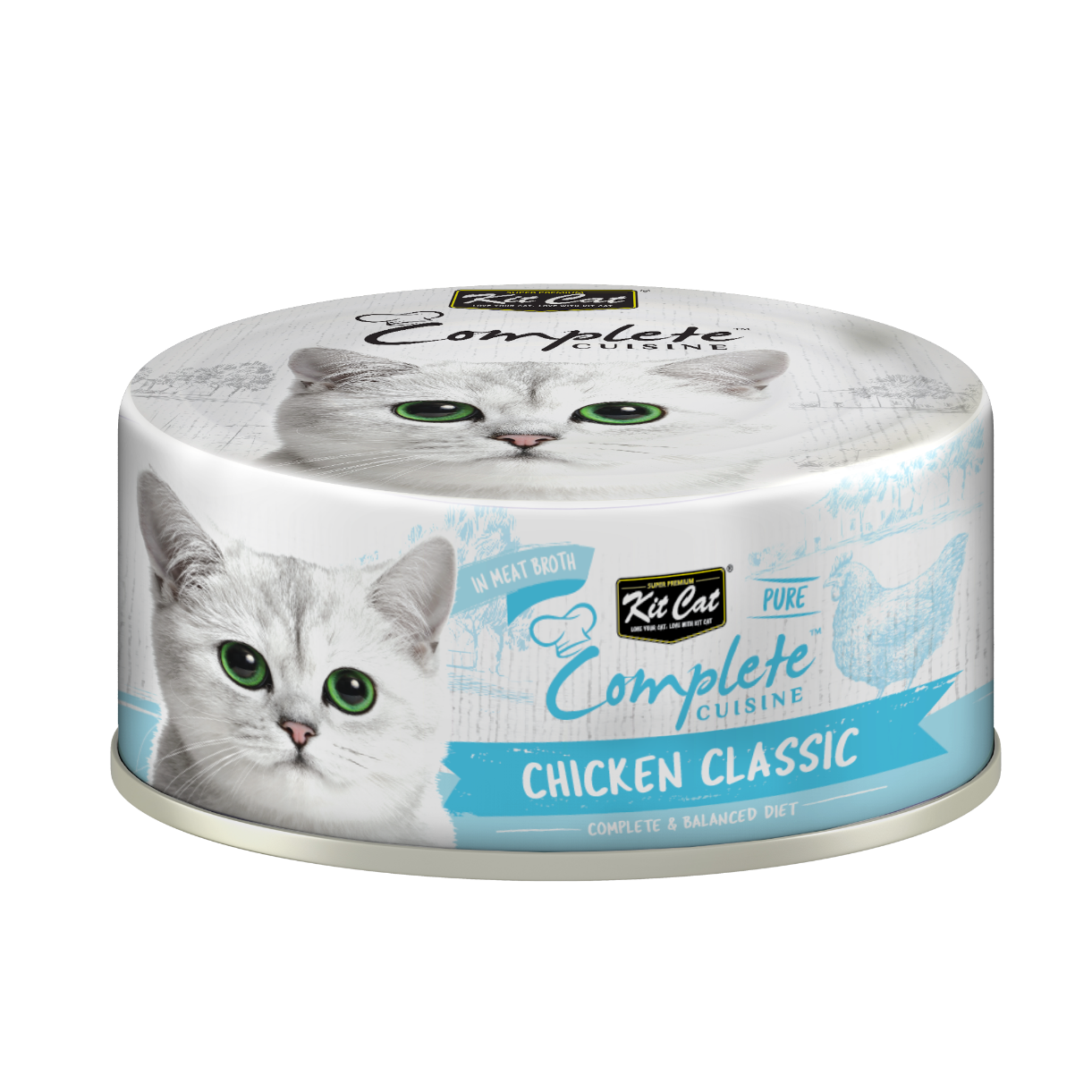 Kit Cat Complete Cuisine Pure Chicken Classic in Broth Wet Cat Food 70g