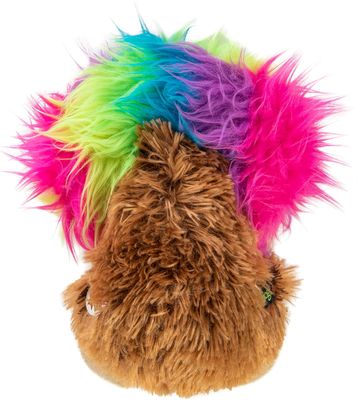 goDog Silent Squeak Crazy Hairs Hedgehog Large Dog Toy