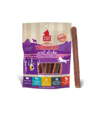 Plato Thinkers Lamb Meat Stick Dog Treats 283g