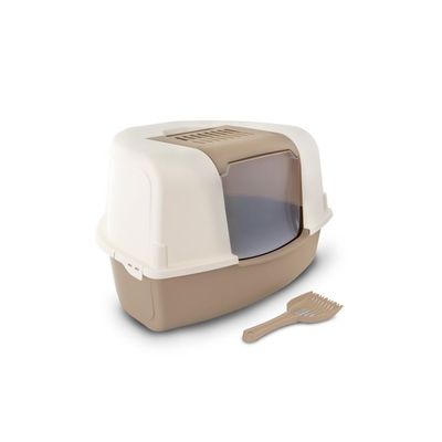 Bergamo Litter Pan Ariel With Top Corner - Mocaccino