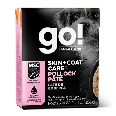 Go! Solutions Skin + Coat Pollock Pate With Grains for dogs 12.5oz
