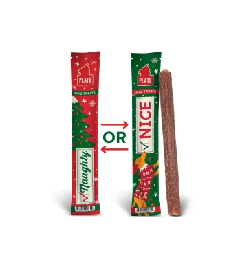 Plato Pet Treats Holiday Naughty Nice Thinkers Single - Duck