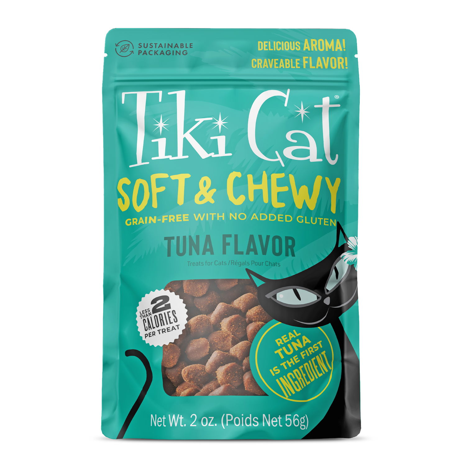 Tiki Cat Soft &amp; Chewy Grain Free Tuna Flavor Cat Treats 2oz