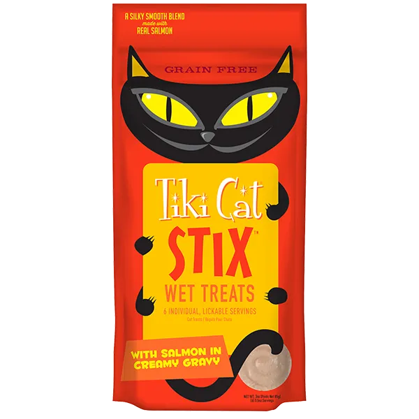 Tiki Cat STIX with Salmon in Creamy Gravy Wet Cat Treat 3oz