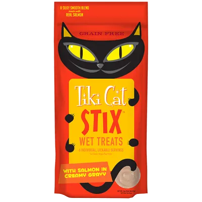 Tiki Cat STIX with Salmon in Creamy Gravy Wet Cat Treat 3oz