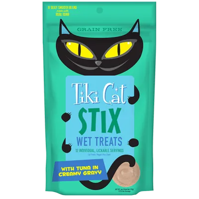 Tiki Cat STIX with Tuna in Creamy Gravy Wet Cat Treats 3oz