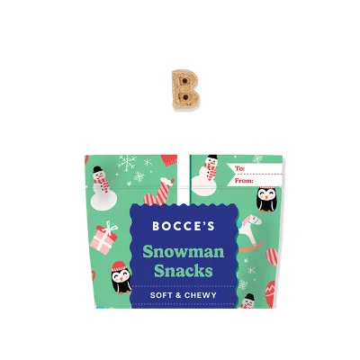 Bocce&#39;s Snowman Snack Soft and Chewy Dog Treats 6oz