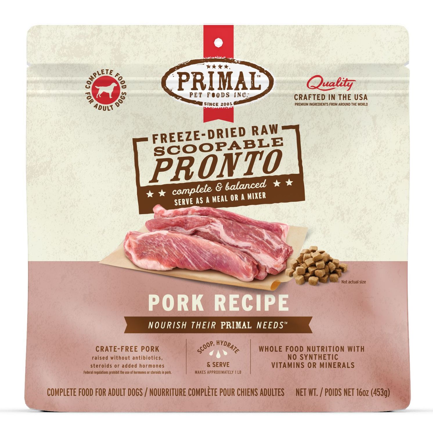 Primal Freeze Dried Raw Pronto Pork Recipe 16oz