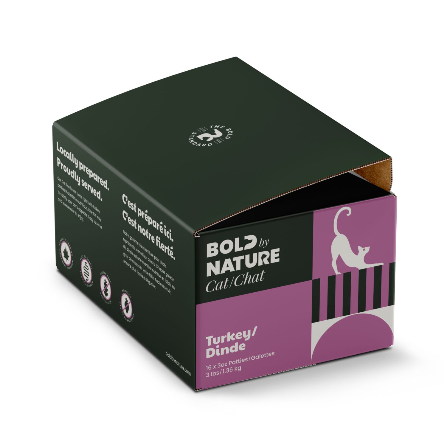 Bold by Nature Turkey Patties Cat 3lb