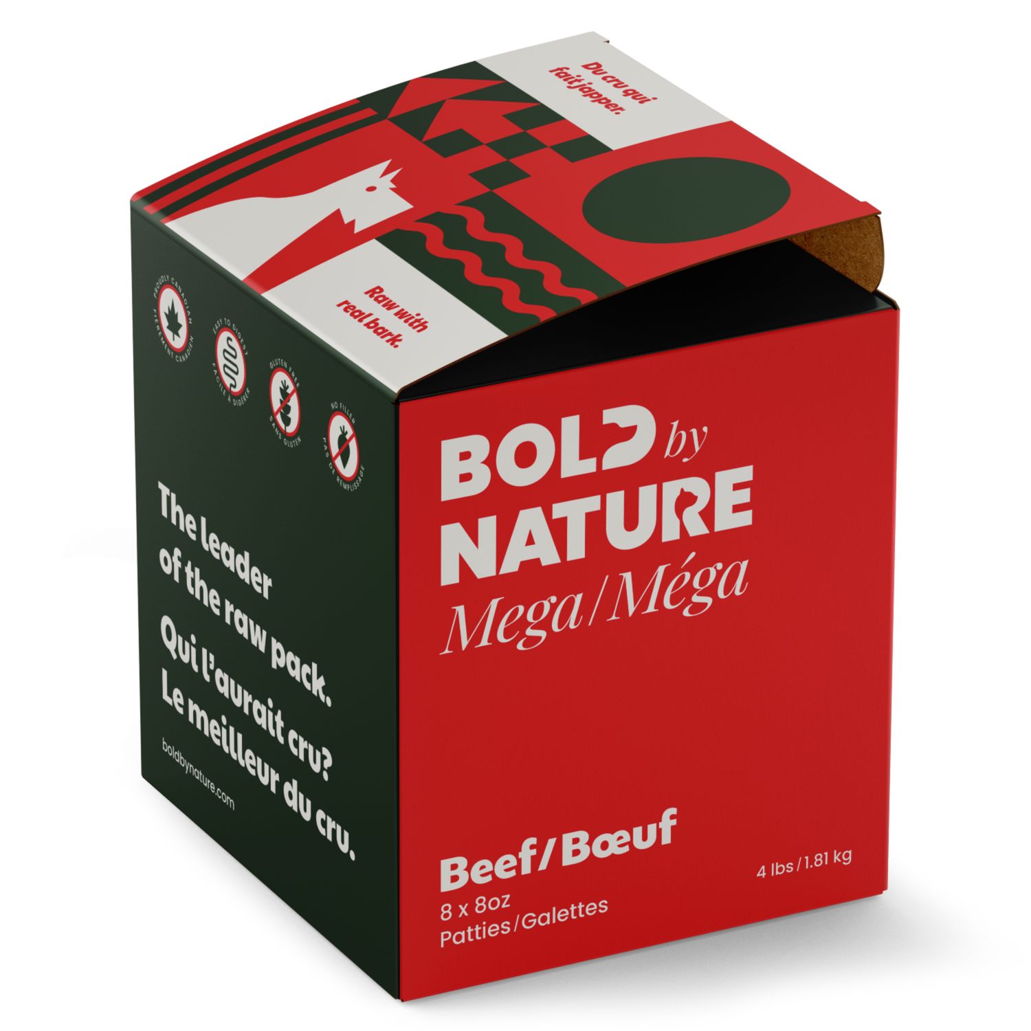 Bold by Nature Mega Beef Frozen Dog Food 4 lb