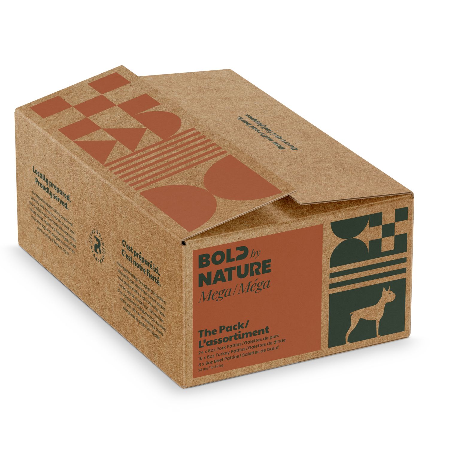 Bold by Nature Mega Non-Chicken Variety Box Frozen Dog Food 24 lb
