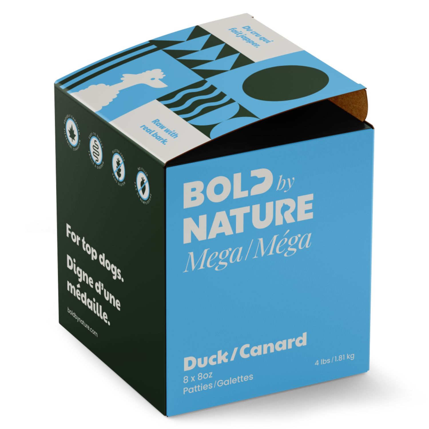Bold by Nature Mega Duck Frozen Dog Food 4 lb
