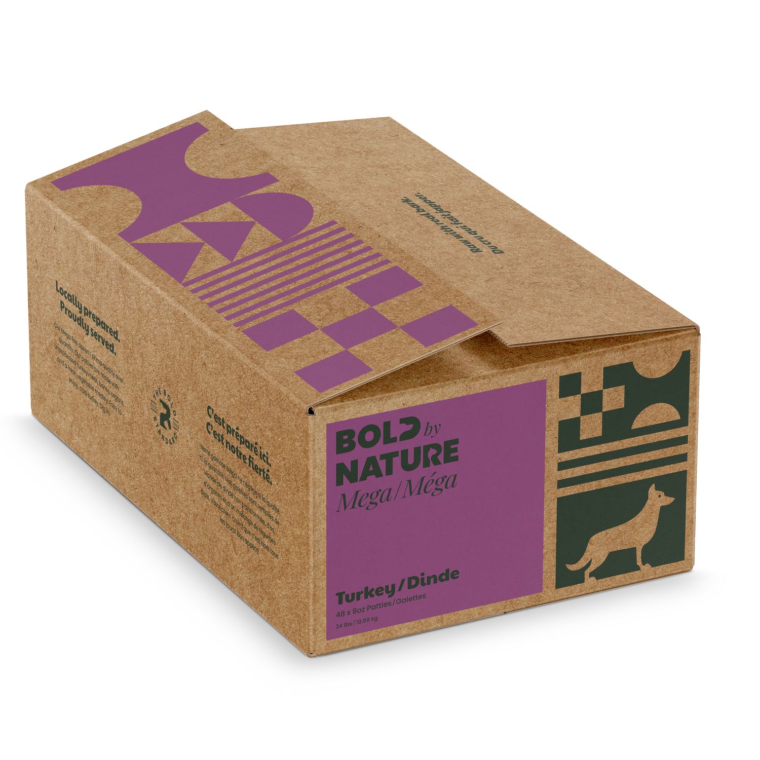 Bold by Nature Mega Turkey Frozen Dog Food 24 lb