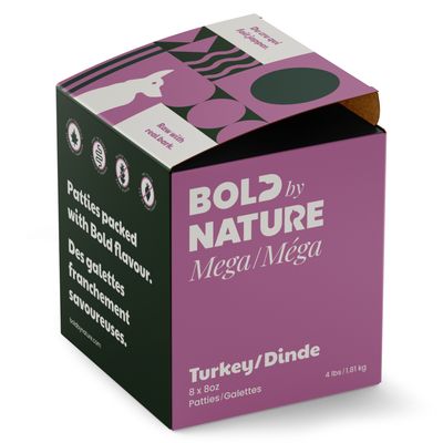 Bold by Nature Mega Turkey Frozen Dog Food 4 lb