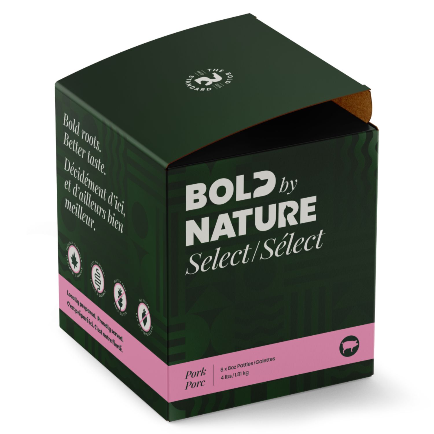 Bold by Nature Select Pork Frozen Dog Food 4 lb