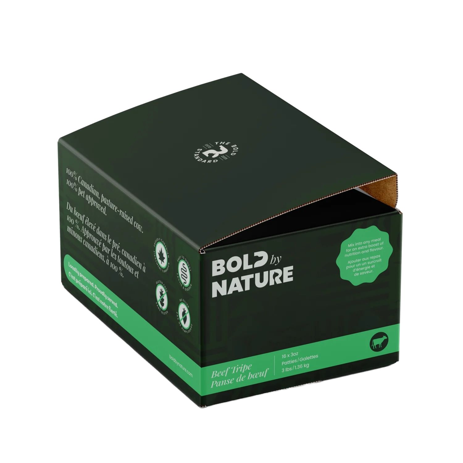 Bold by Nature Raw Beef Tripe for Dogs &amp; Cats 3 lb