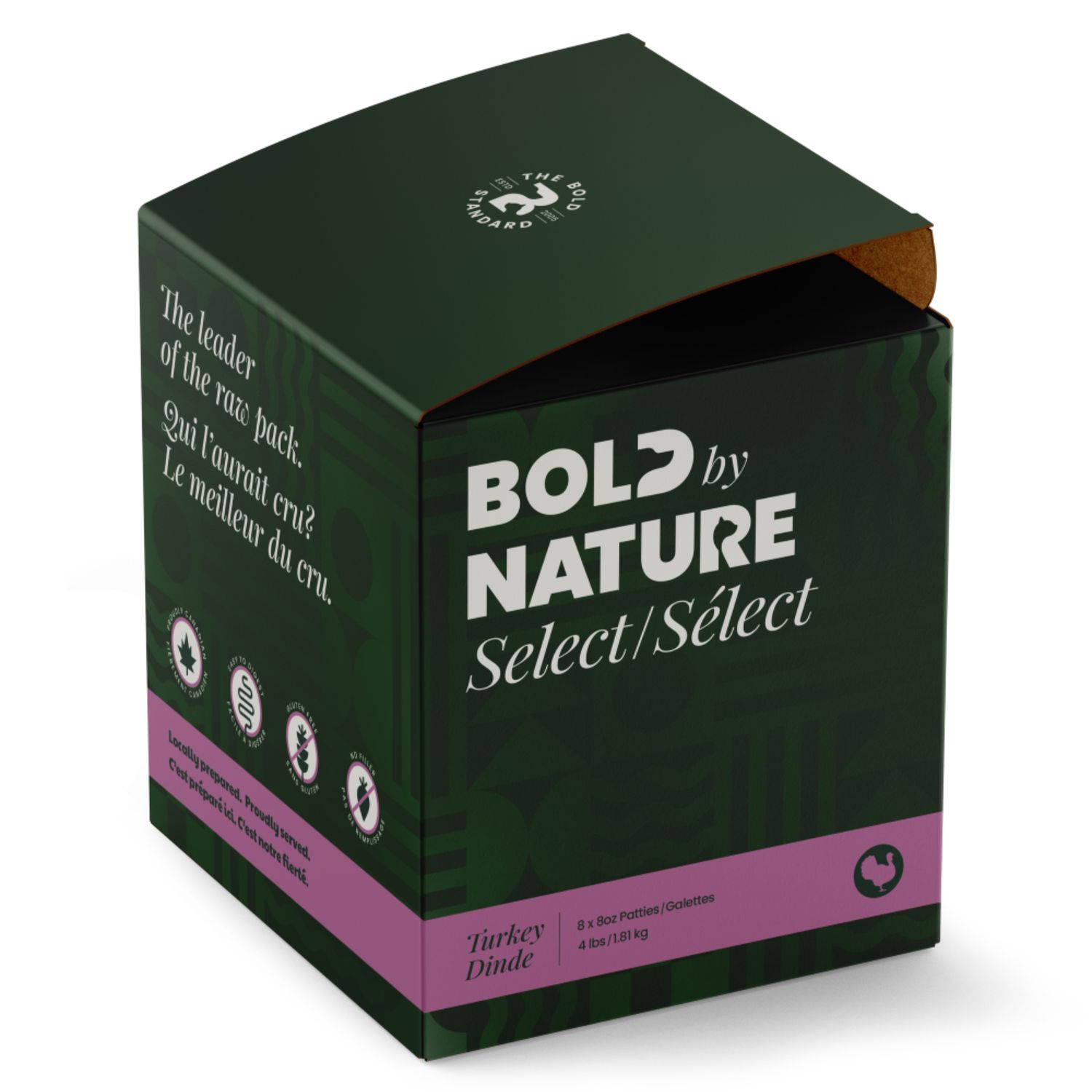 Bold by Nature Select Turkey Frozen Dog Food 4 lb