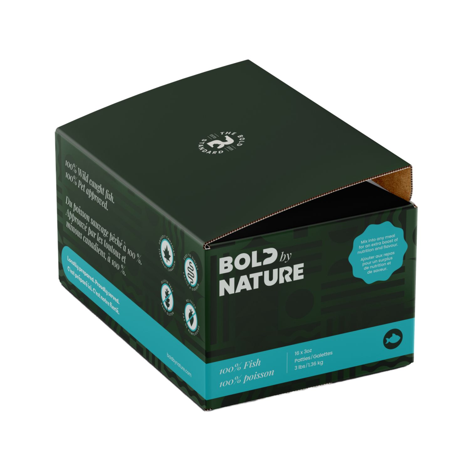 Bold by Nature Raw Fish Toppers for Dogs &amp; Cats 3 lb