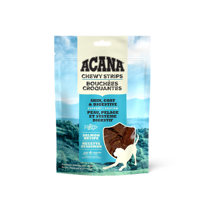 Acana Chewy Strips Skin Coat &amp; Digestive Support Salmon Recipe Dog Treats