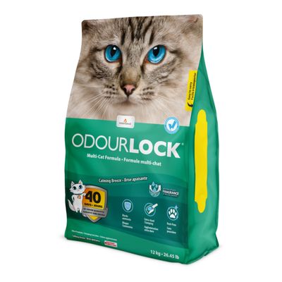 OdourLock Ultra premium clay litter with calming breeze scent