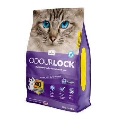 OdourLock Ultra premium clay litter with lavender field scent