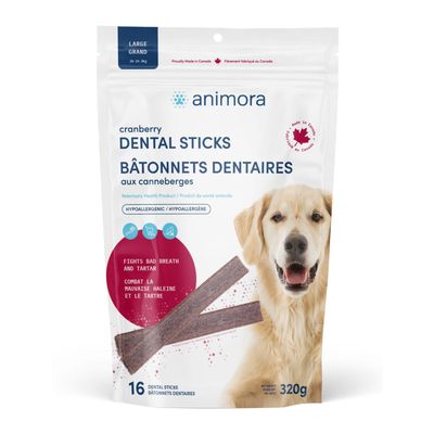 Animora Cranberry Dental Sticks For Large Dog 16pk
