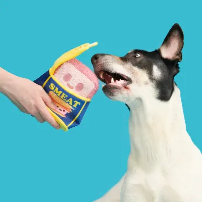 BARK Canned Smeat Multi-Part Squeaky Plush Dog Toy