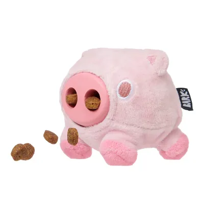 BARK Hambone 2-in-1 Plush Exterior with Hard Core Tough Treat Dispensing Dog Chew Toy