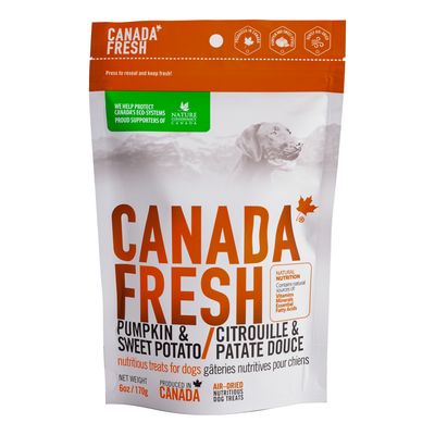 Canada Fresh Pumpkin &amp; Sweet Potato Air-Dried Nutritious Dog Treats 6oz