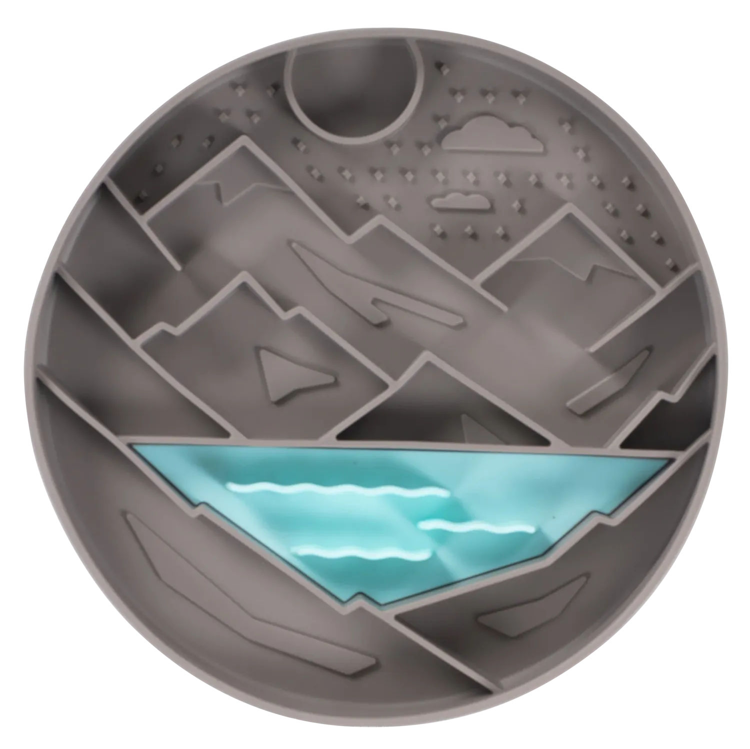 Messy Mutts Silicone Interactive Slow Feeding Bowl - Mountain Grey 8"