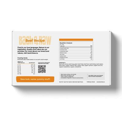 Back2Raw Complete Beef Recipe Frozen Raw Dog Food 12lb