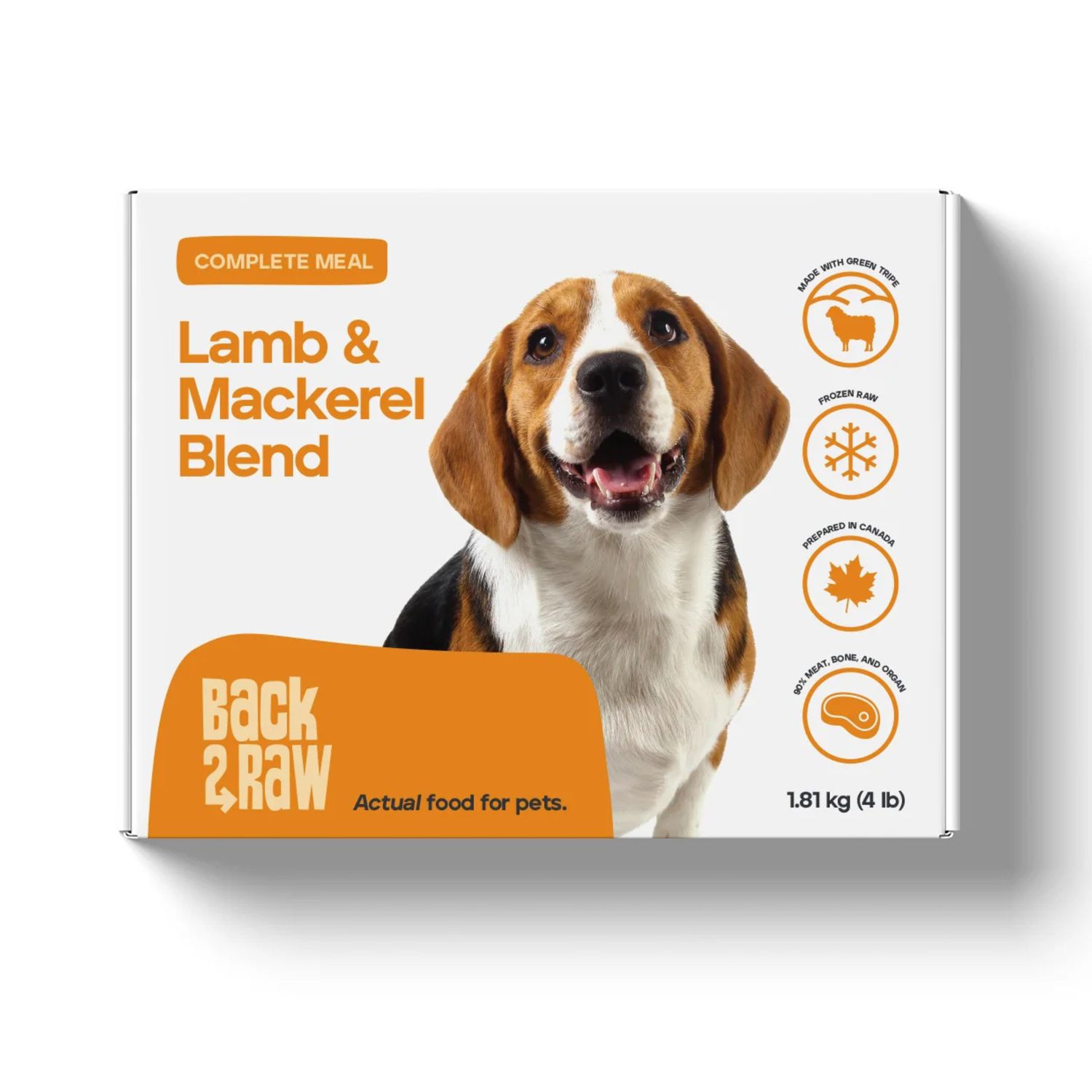 Back2Raw Complete Lamb &amp; Mackerel Blend Frozen Raw Dog Food 4lb