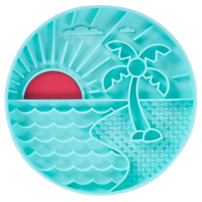 Messy Mutts Silicone Interactive Slow Feeding Bowl - Beach Teal 8"