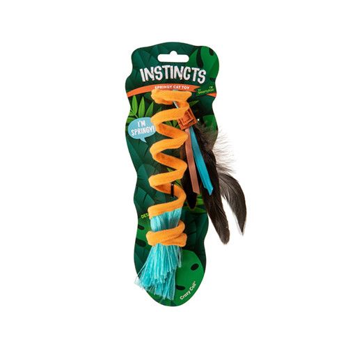 Instincts Springy Cat Toy with Fringe and Detachable Feather Cat Toy