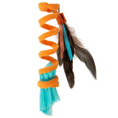 Instincts Springy Cat Toy with Fringe and Detachable Feather Cat Toy