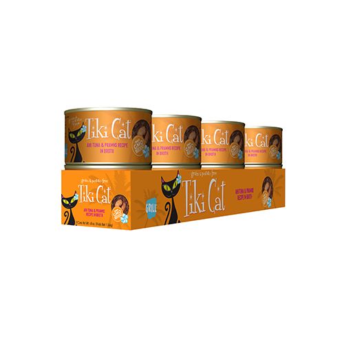 Tiki Cat Grill Ahi Tuna &amp; Prawns Recipe in Broth Wet Cat Food 8 x 6 oz