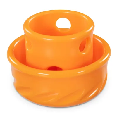 Totally Pooched by Messy Mutts Puzzle'n Play Mushroom Dog Toy Orange