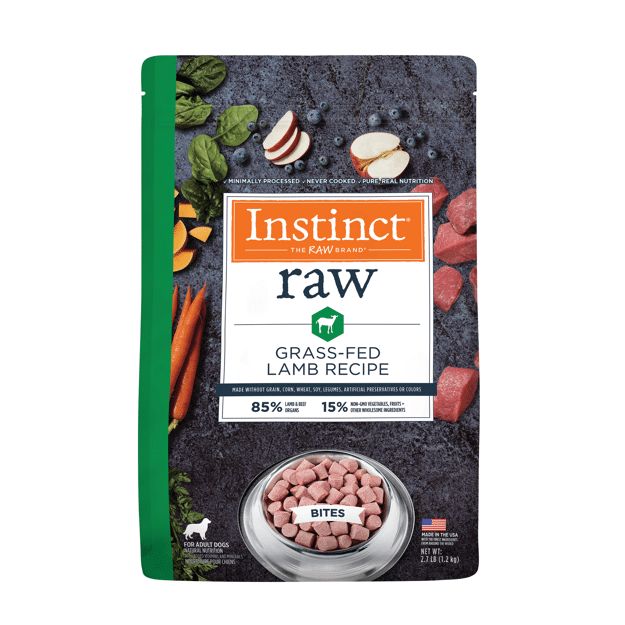 Instinct Frozen Raw Bites Grass-Fed Lamb Recipe Grain- Free Dog Food 2.7lb